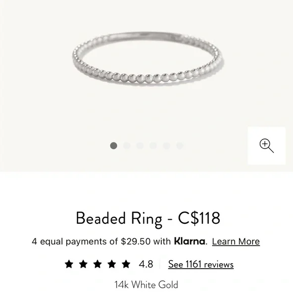 Mejuri 14 White Gold Stacker Rings - Bundle - Picture 5 of 6